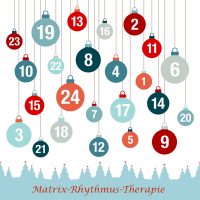 Retro Advent Calendar Christmas Balls Red/Blue Forest