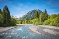 Fliessender Gebirgsbach in Oberstdorf